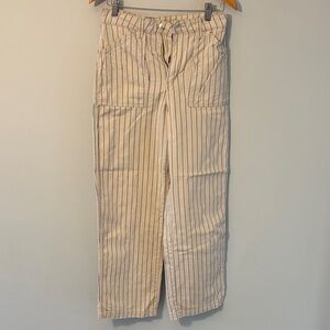 H&M Beige Striped Cargo Pants